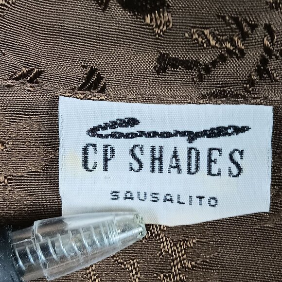 CP Shades Sausalito Vintage Brown Floral Long Sleeve Tunic Shirt Pockets Large - Picture 5 of 9